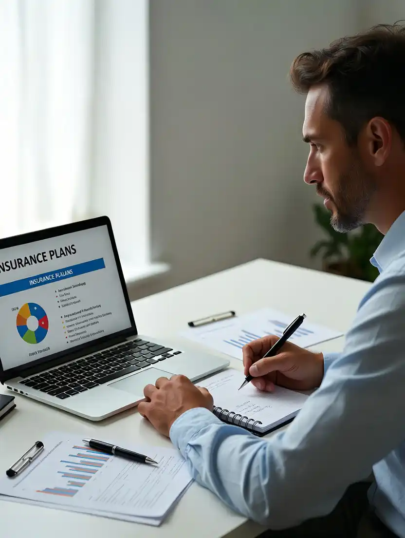 HMO Dental Insurance Plans Guide Person reviewing HMO dental insurance plan options on a laptop