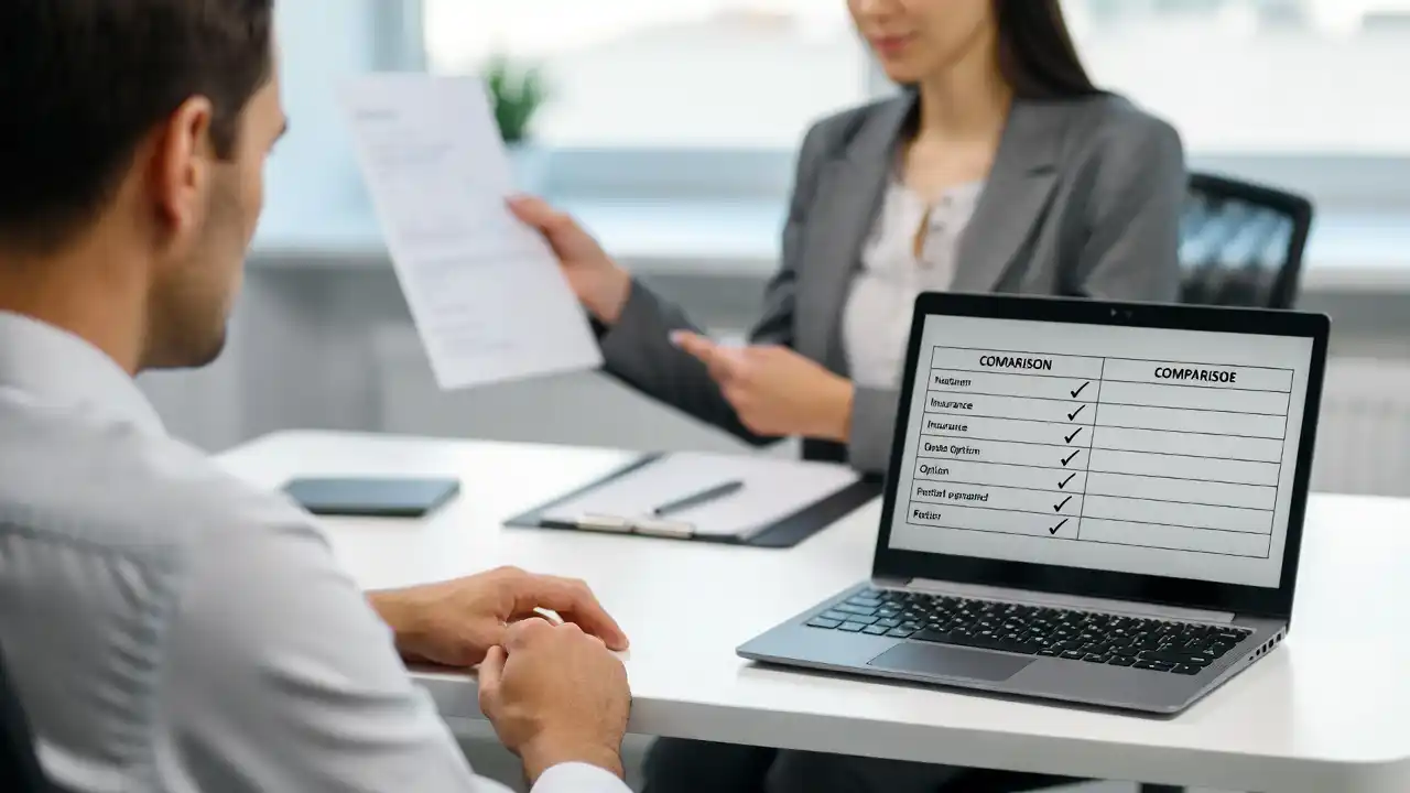 Person comparing dental insurance and dental discount plan options