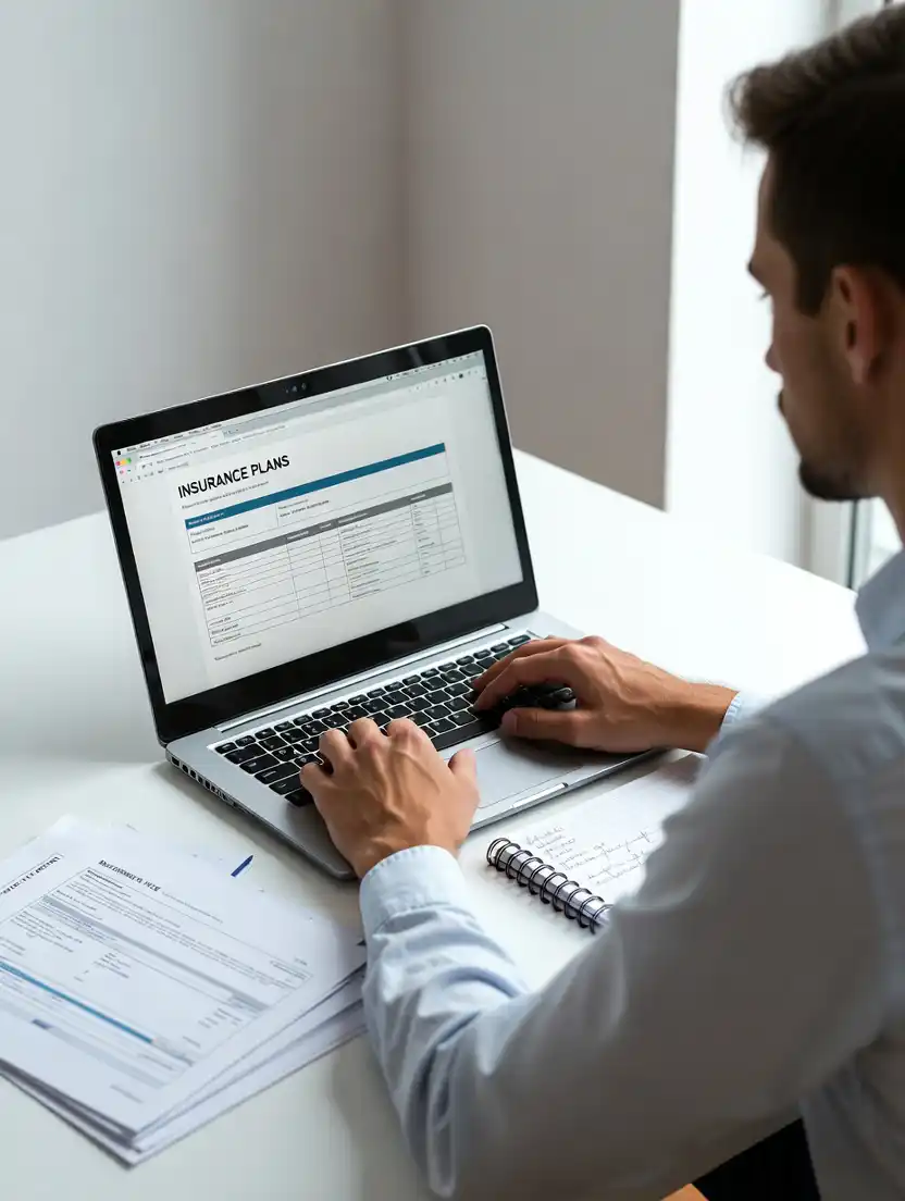 PPO Dental Insurance Plan Guide Person comparing PPO dental insurance plans on a laptop